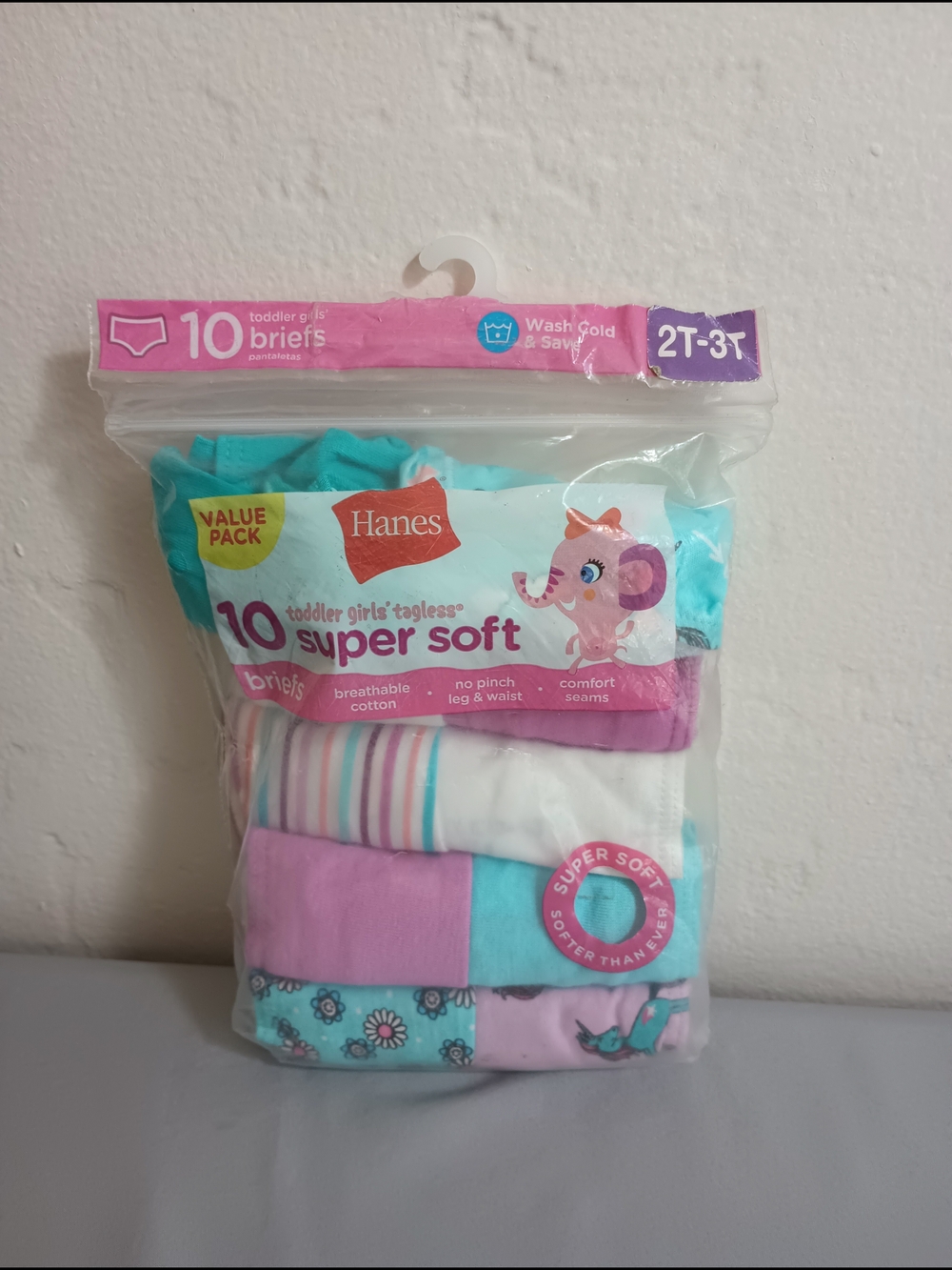 Hanes Girls' Toddler Tagless Super Soft Briefs Underwear